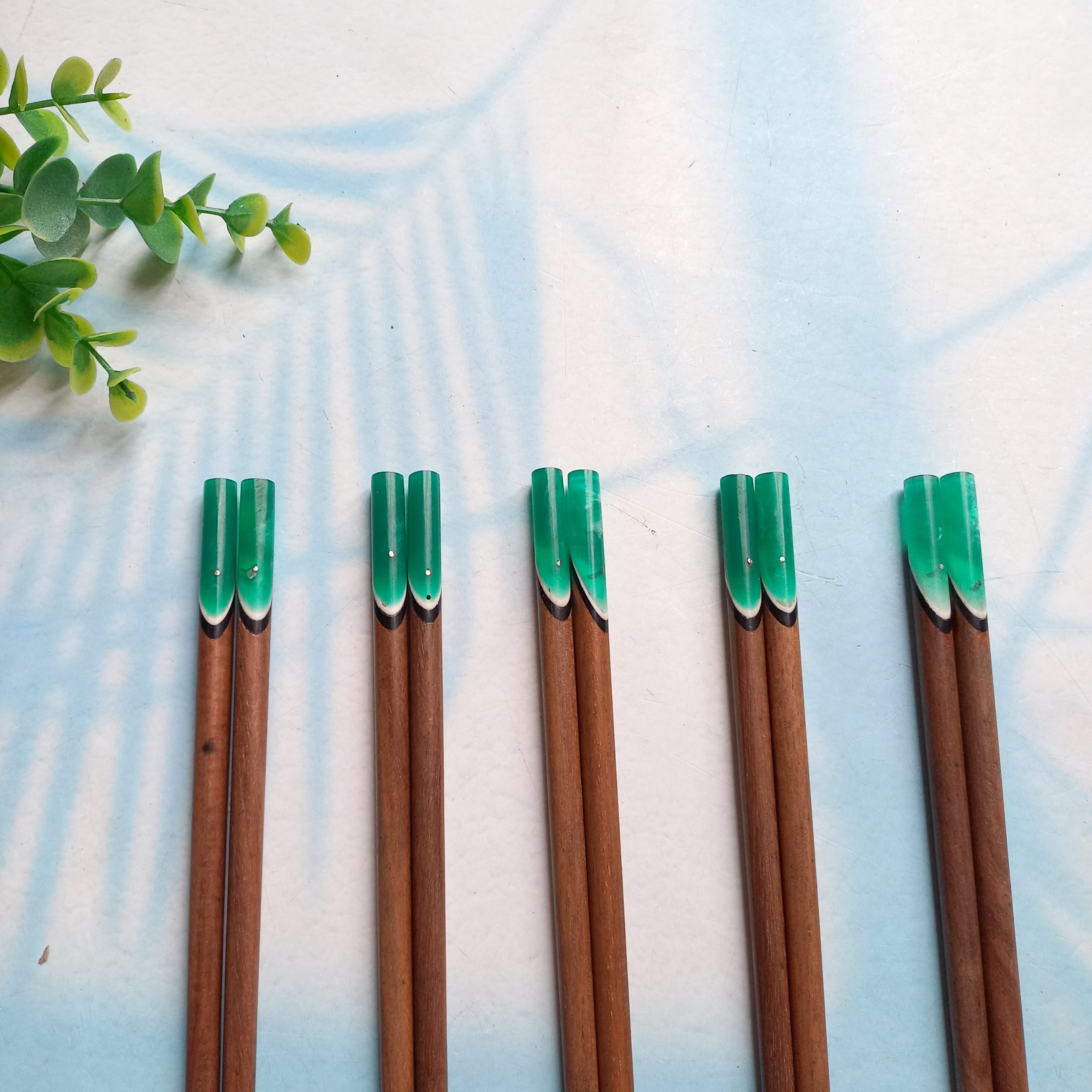 Đũa Gỗ Cẩm Đầu Khảm Trang Trí Sang Trọng Cao Cấp, Đũa 23cm Ăn Cơm, Phụ Kiện Bàn Ăn