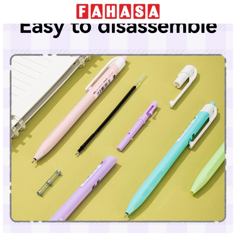 Bút Bi Dầu 0.7 mm - Deli EQ03336-BK - Mực Đen (Màu Thân Bút Giao Ngẫu Nhiên)