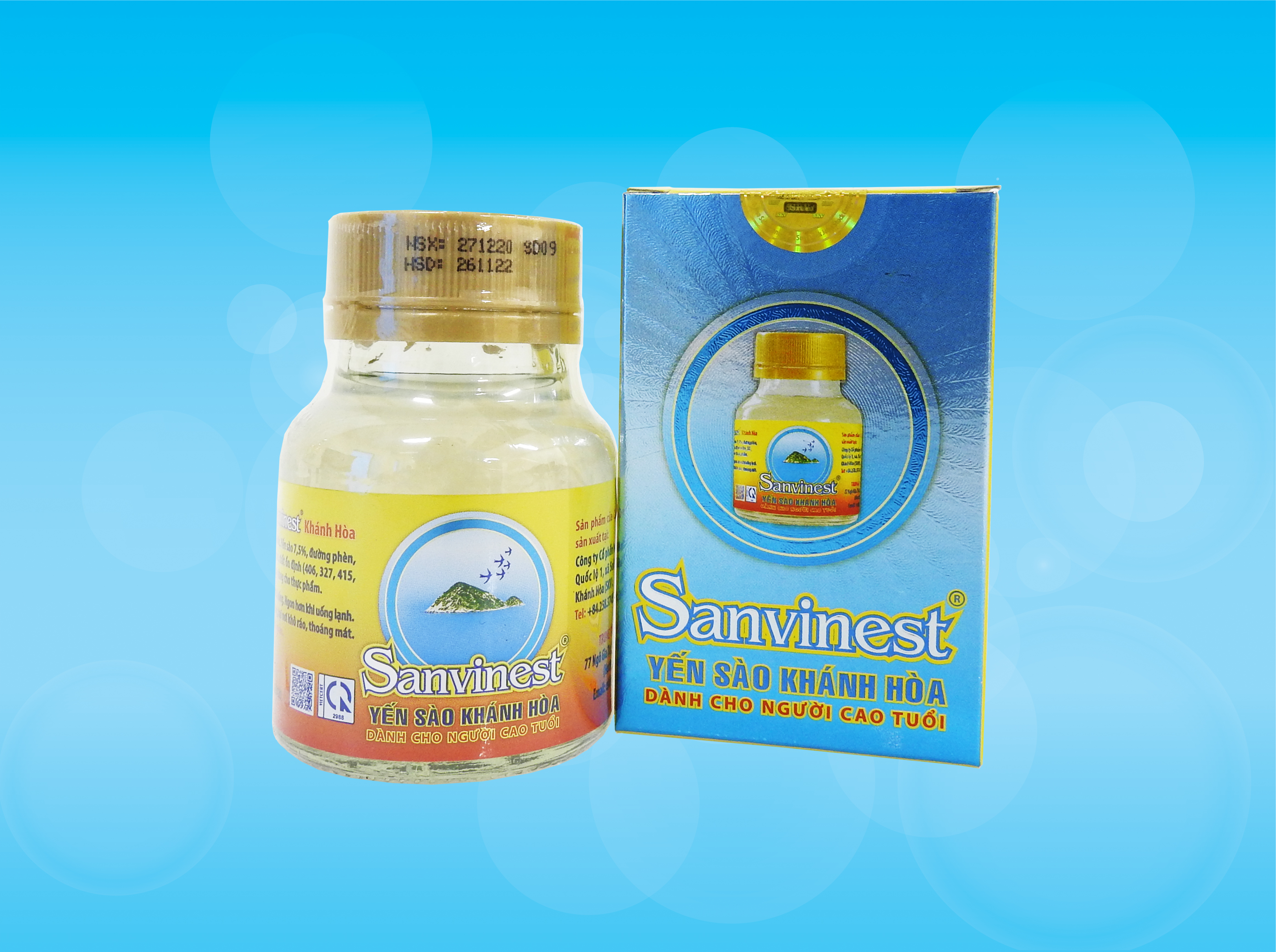 [Thùng 60 lọ] Nước yến sào Sanvinest Khánh Hòa dành cho người cao tuổi đóng lọ 70ml - Có đường 205