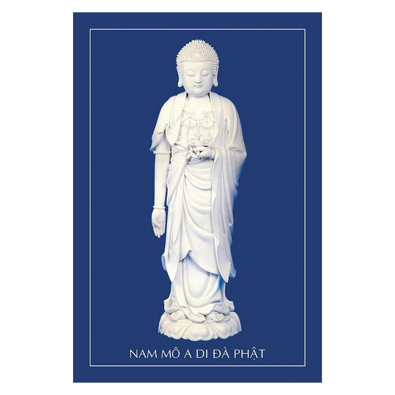 Tranh phật pháp mẫu tượng phật đứng treo trang trí tường nơi thờ cúng linh thiêng, Tranh Phật Giáo Adida Phật 2283
