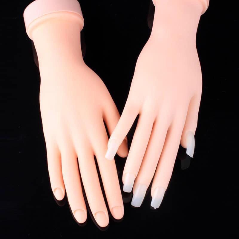 (Hàng mới về) Bàn tay giả silicone tập làm nail - loại khớp dẻo linh hoạt dành cho Nail