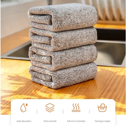 Combo khăn lau chén đĩa hình vuông bằng than tre thấm hút tốt GD559-KhanV25