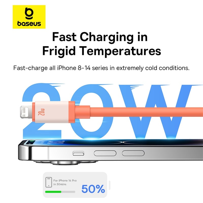 Cáp Sạc Nhanh Baseus 0℃ Series Fast Charging Data Cable Type-C to IP 20W - Hàng chính hãng