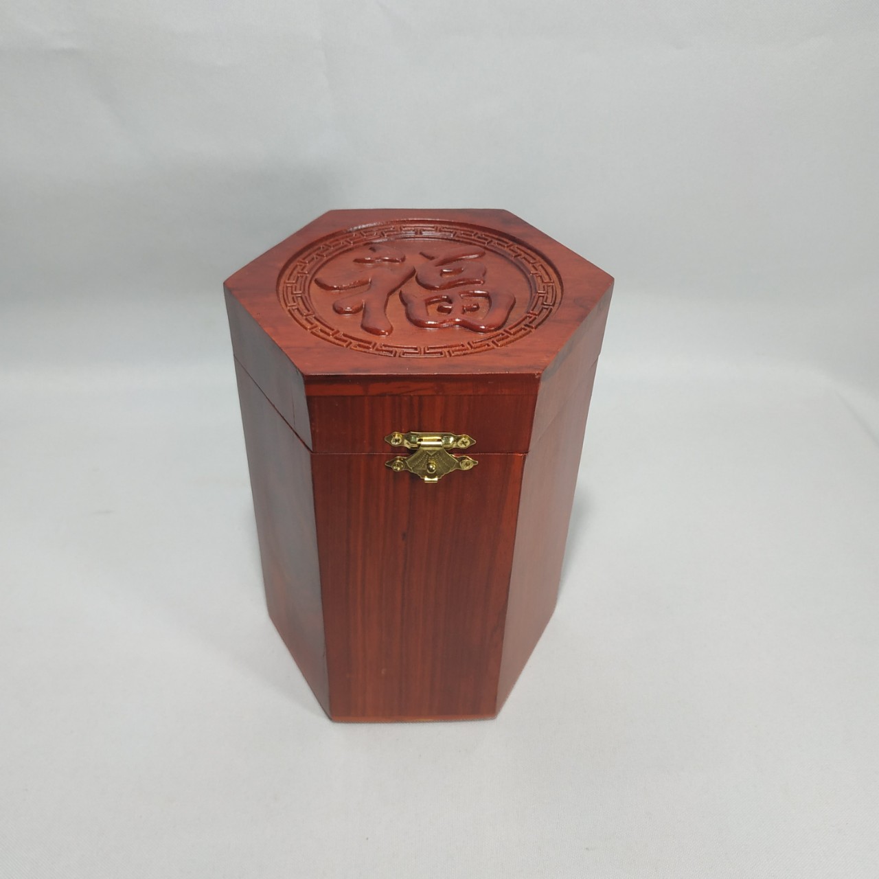 Hộp đựng chè - hộp đựng trà gỗ hương ta chạm chữ phúc tàu - loại cao to