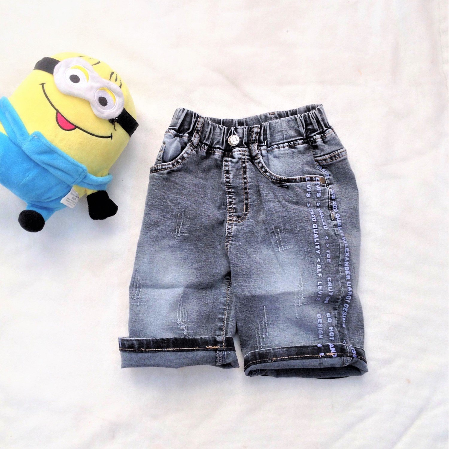 Q0003016 Quần jean lửng phom ôm body, jean thun co giãn cho bé trai từ 4-8 tuổi