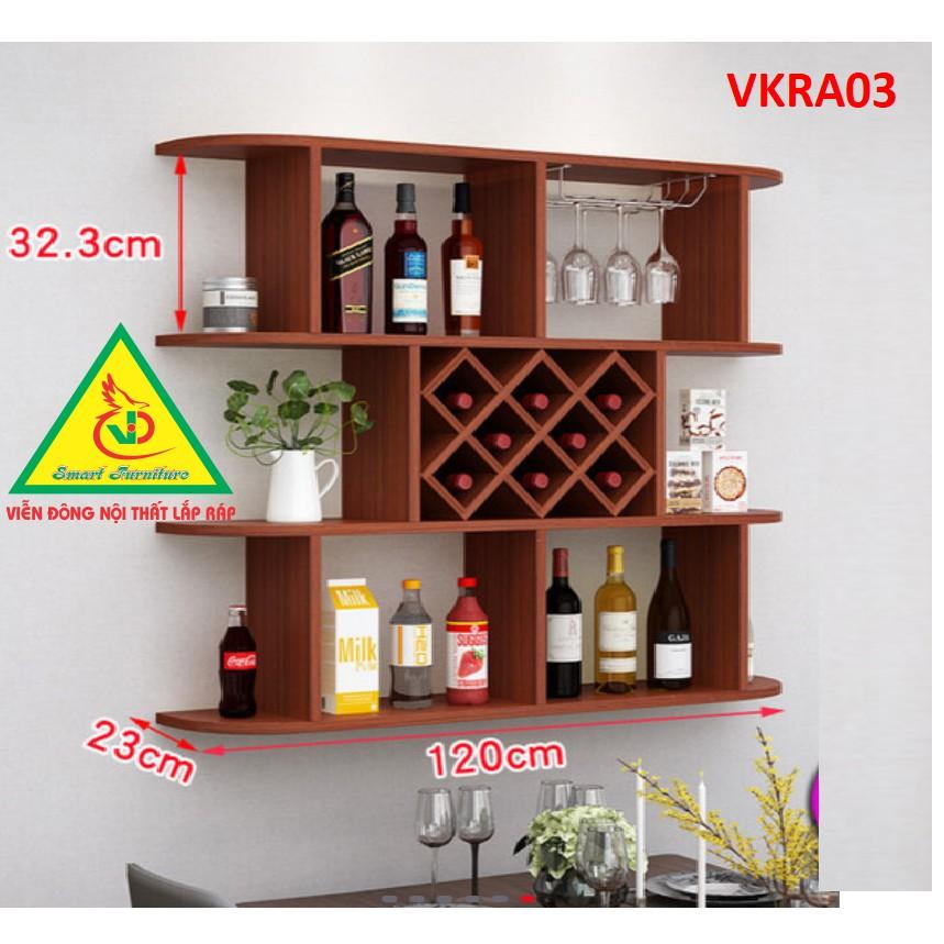 Kệ rượu trang trí treo tường VKRA03A - Nội thất lắp ráp