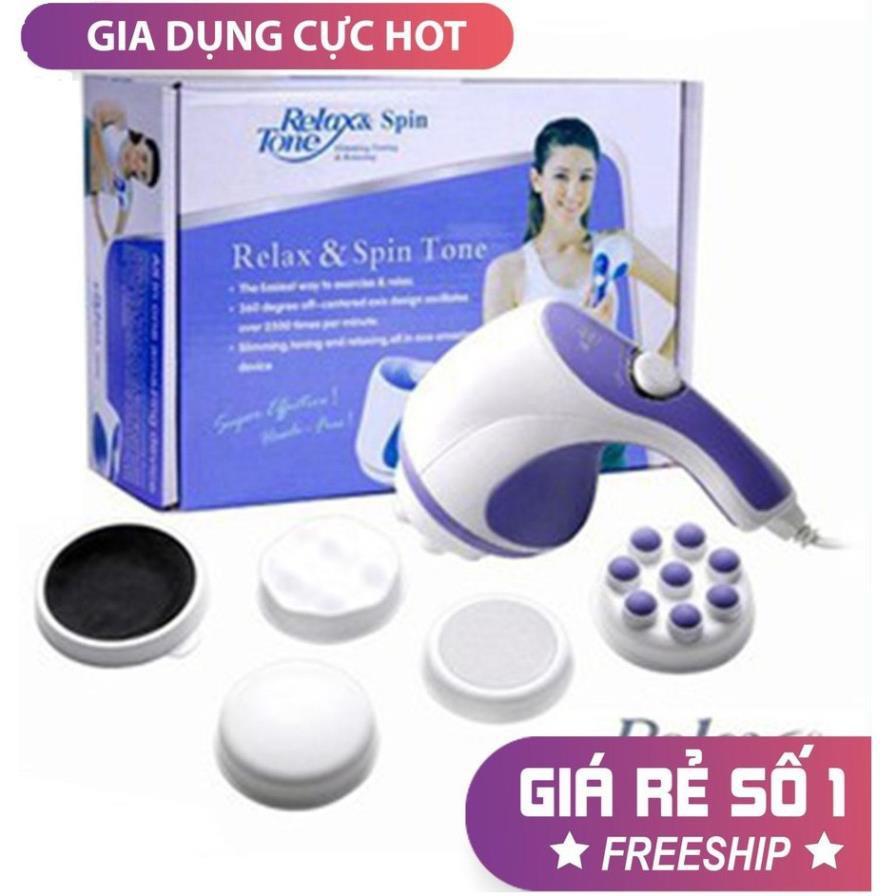 Máy Massage Cầm Tay Trị Liệu Relax & Spin Tone, Giúp Trị Liệu Đau Mỏi Vai Gáy, Tan Mỡ Bụng, Thư Giãn Mệt Mỏi