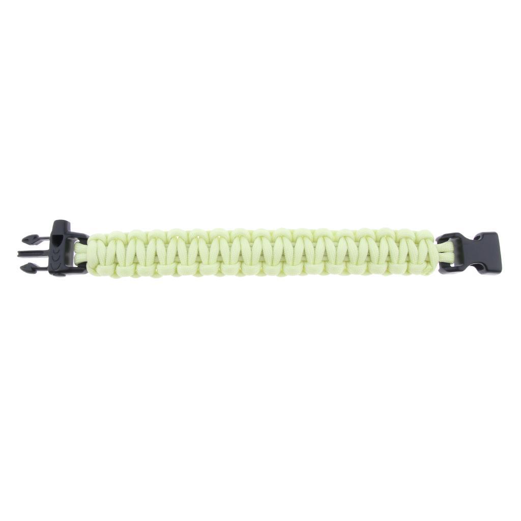 Outdoor Camping Hiking Survival Rope Paracord Bracelet with Quick Release Whistle Buckle