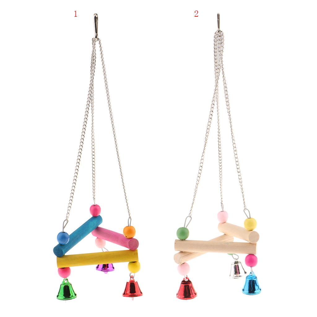 Colorful Swing Bird Parrot Rope Hammock Hanging Toys Parakeet Cockatiel