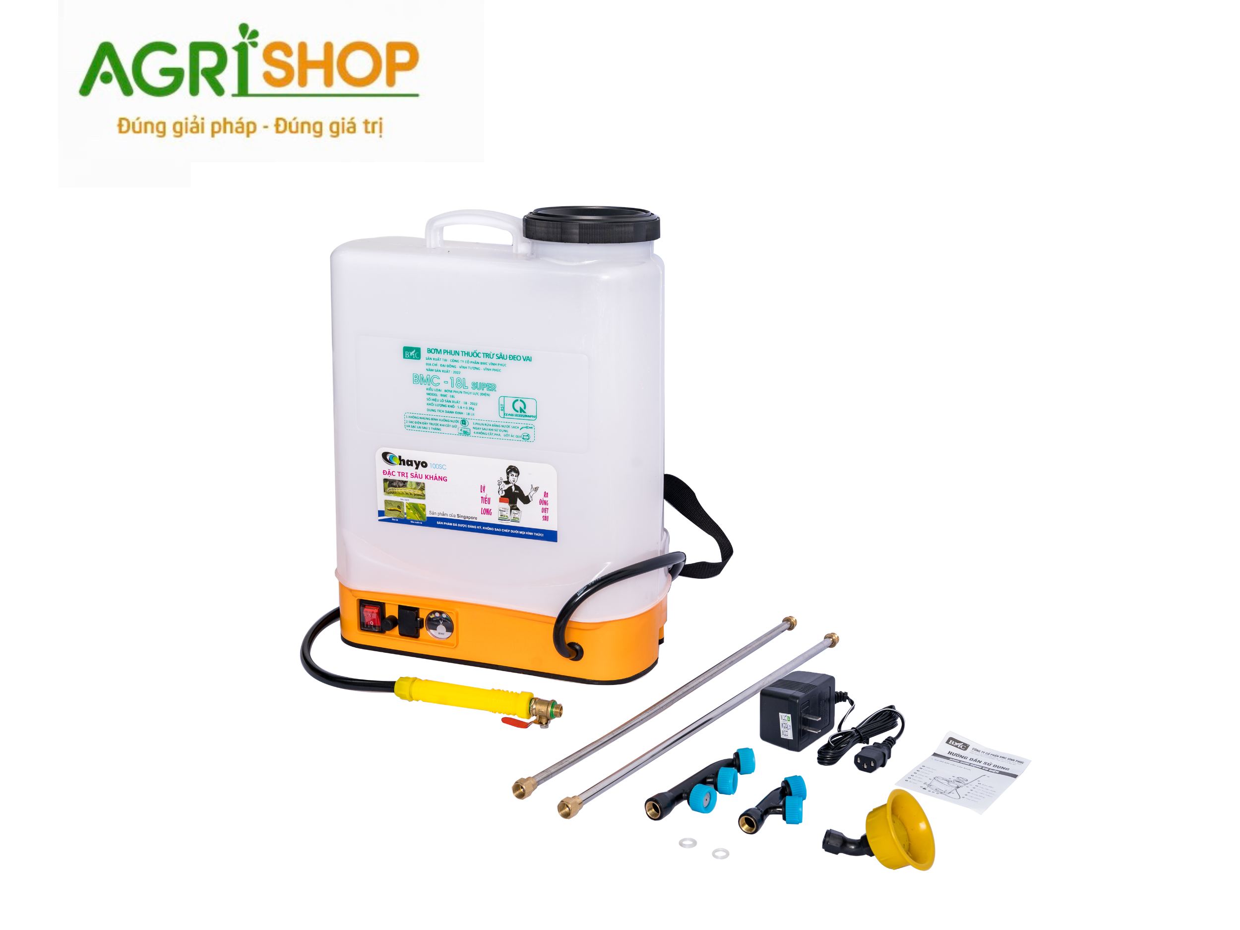 Bình bơm tưới nước động cơ điện BMC 18L Super