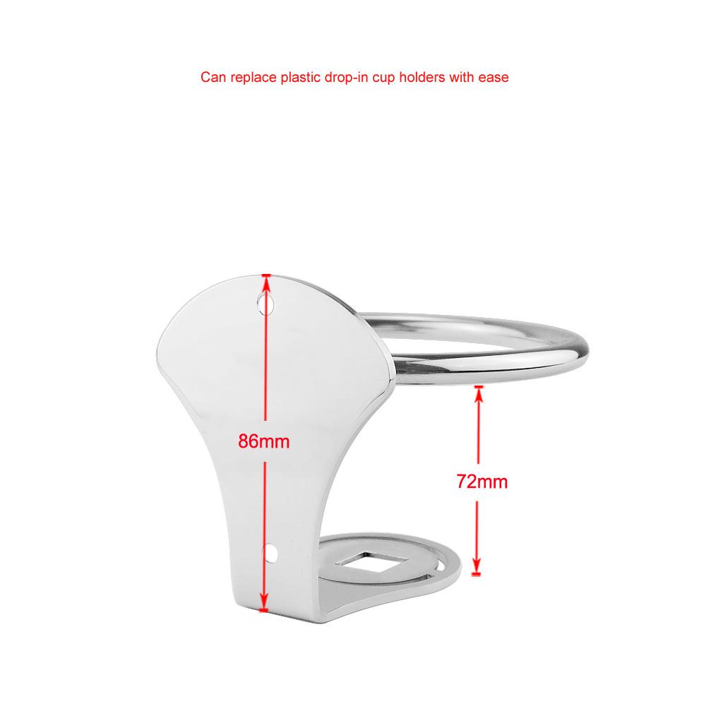 2x Adjustable Folding White Drink Cup Holder - Boat/Marine//4x4/RV