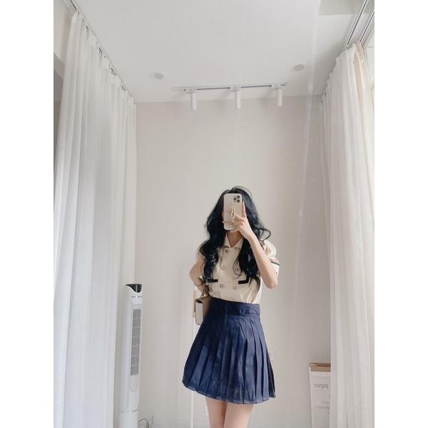 Set khuy vàng + cv xếp li tiểu thư by samhyewear
