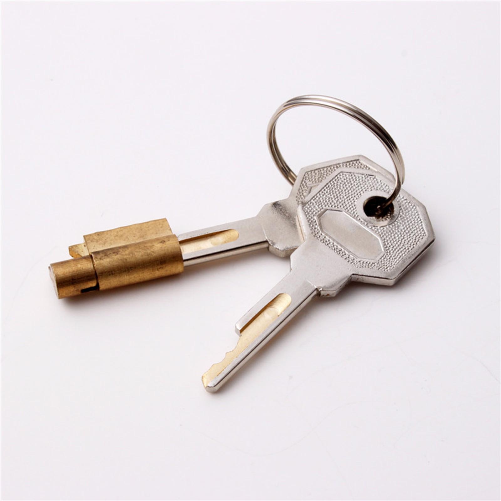 Cabinet Lock with Keys Single Open Cylinder Hasp Lock Steel Hardware Letter Box Locker Refrigerator Lock Door Lock Cylinder Lock with 2 Keys