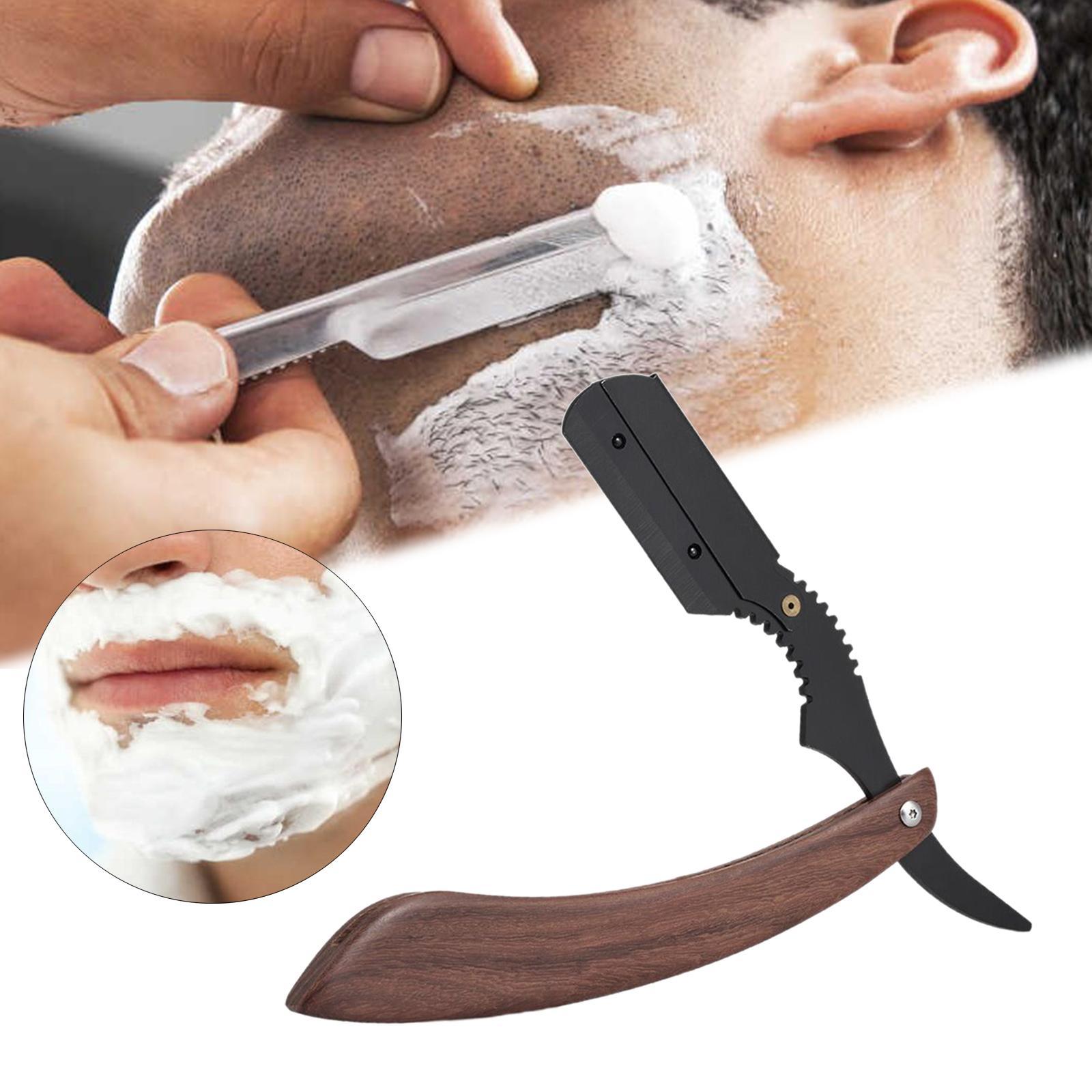 Straight Edge Barber  Wooden Handle for Barbershop Stainless Steel