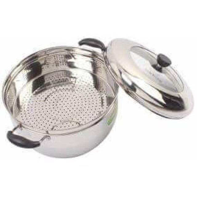 Nồi luộc gà + đồ xôi inox 304 Hàn Quốc Steamer COOKER(tặng kèm lống hấp