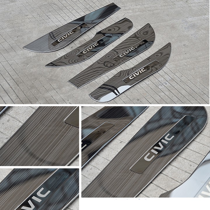 Ốp chống xước Tapli, Táp li cánh cửa xe Honda Civic 2016- 2021 - Mẫu vân titan cao cấp- giá 1 bộ
