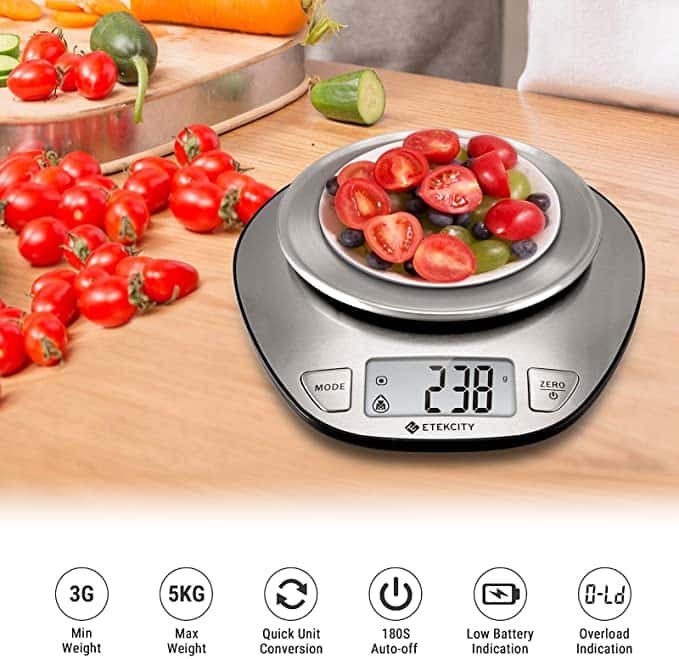 Cân Điện Tử Nhà Bếp ETEKCITY EK4352H, Cân Tiểu Ly Làm Bánh, Nhập Đức, BH 12 Tháng
