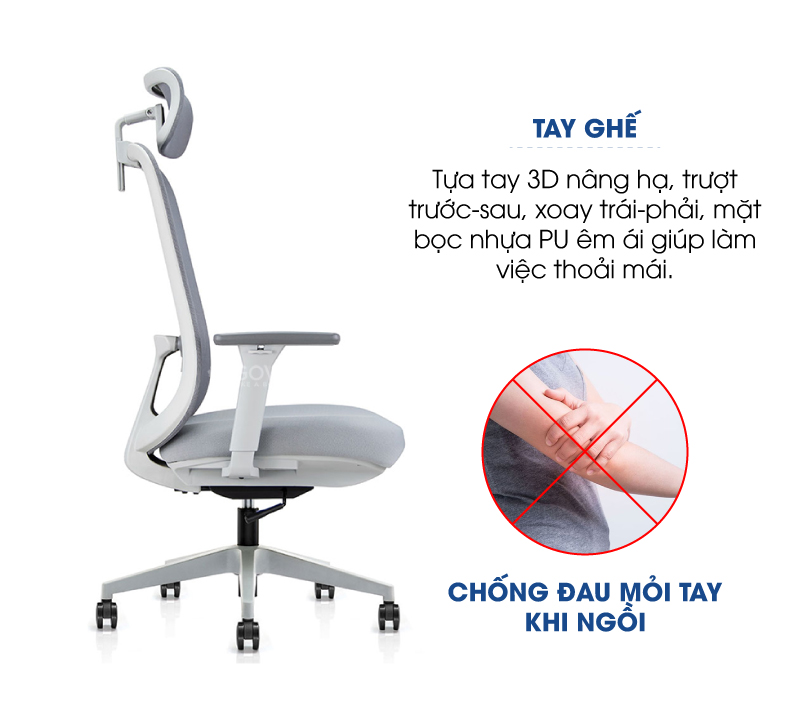 Ghế công thái học GOVI Ergonomic Felix F6232A-HS Thiết kế bảo vệ sức khỏe