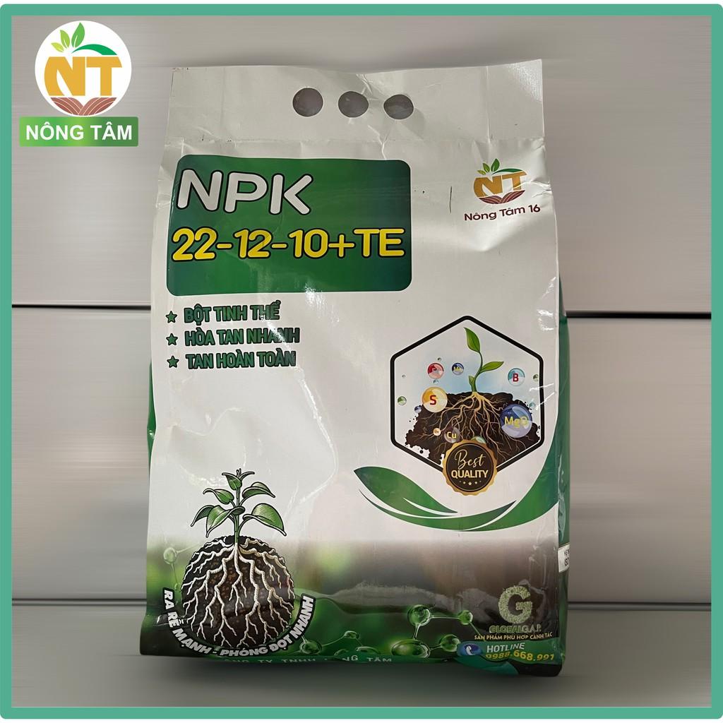 Phân bón NPK 22-12-10+TE bổ sung vi lượng, kích rễ mạnh chuyên cho cây ăn quả, gói 5kg