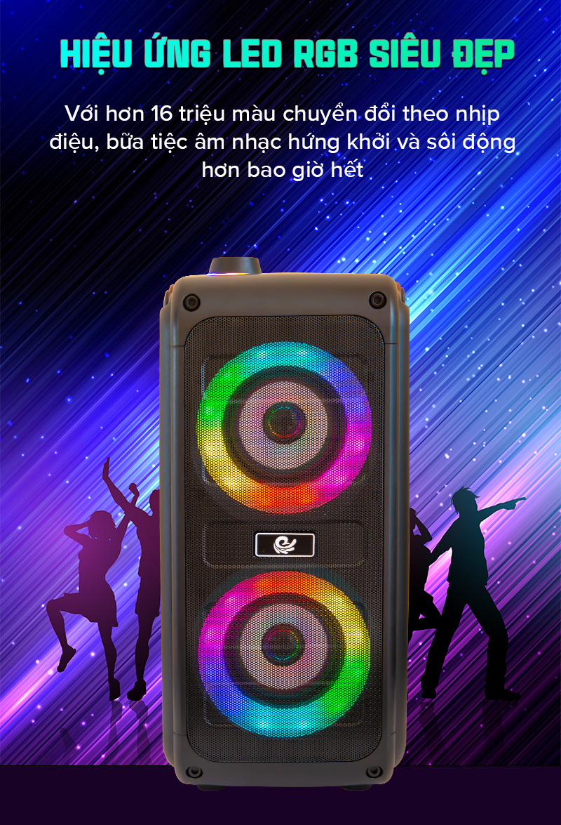 Loa Bluetooth Mini Kèm 1 Micro Có Dây Model VS-887 Hát Karaoke Cực Hay - Hàng Chính Hãng