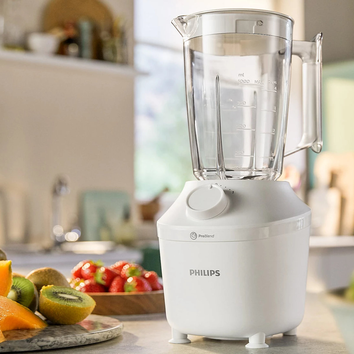 Máy xay sinh tố 2 cối Philips HR2041/10 công suất 450W, xuất xứ Indonesia - Hàng chính hãng