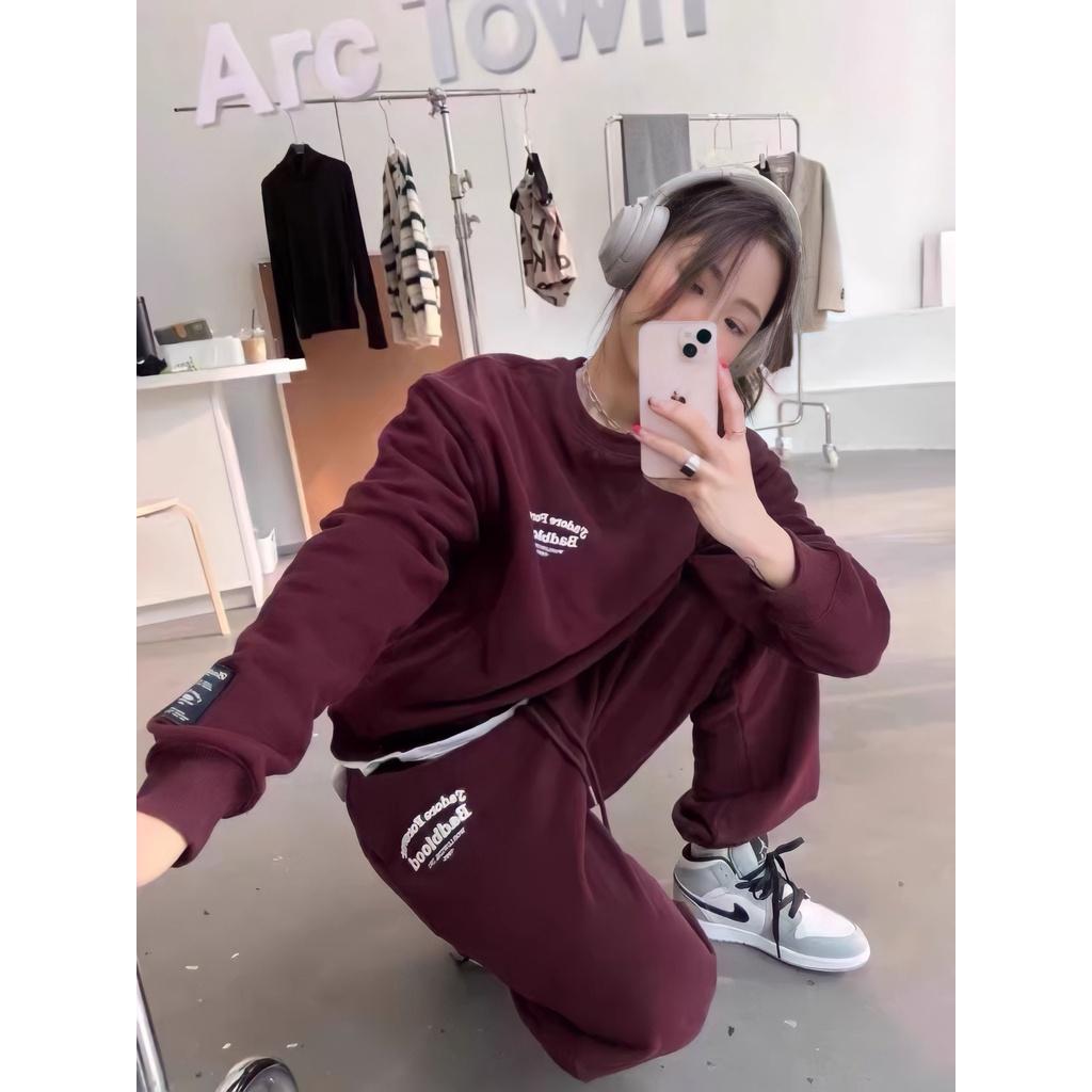 Bộ Nỉ Nữ Dài Tay Quần Jogger HONOROMAN