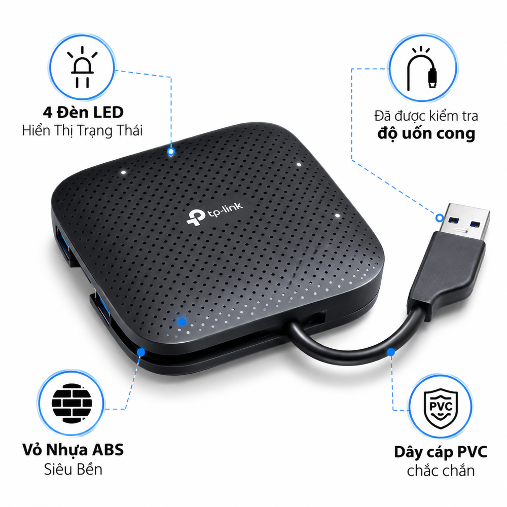 Bộ chia 4 cổng USB 3.0 TP-Link 4-Port Hub Portable Hub UH400 - Hàng chính hãng