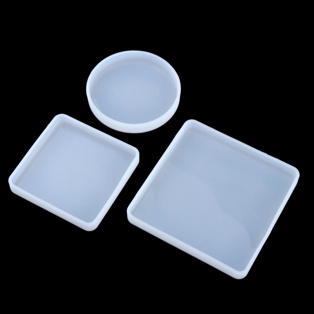 9 Pcs Square Round Shape Resin Silicone Mold Baking Mold Cake Topping Cake Mold Biscuit Mold