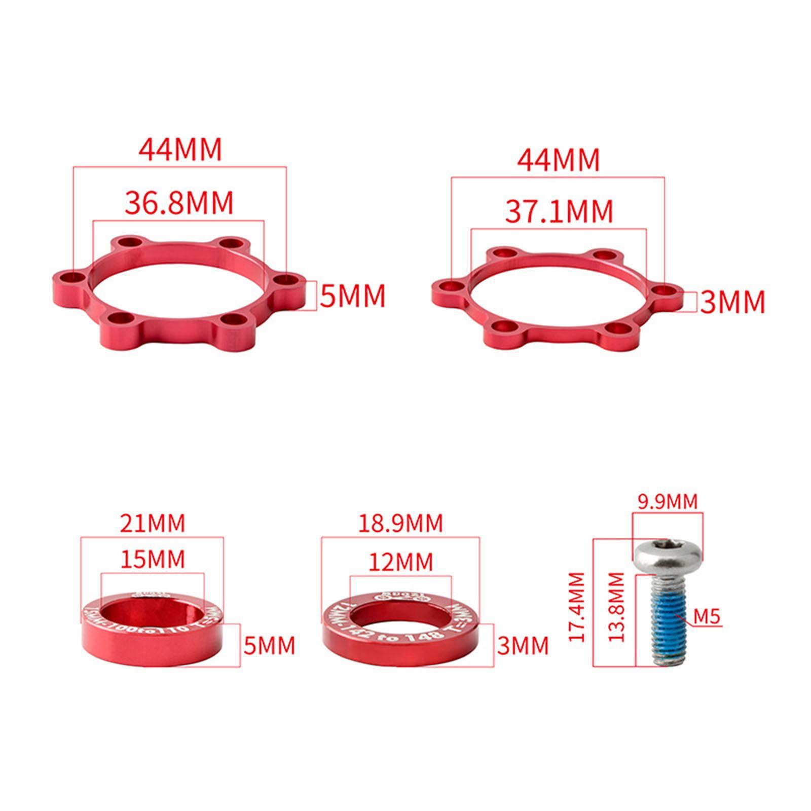 Front Rear  Boost Hub Conversion Adapter 6 Bolt Cycling Parts 5mm Red