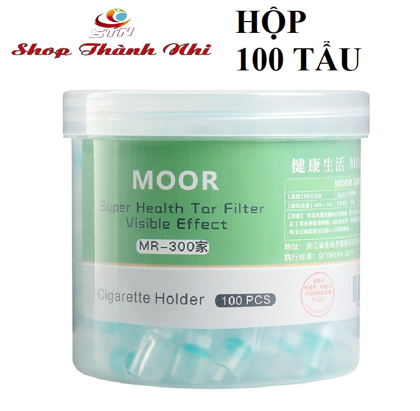 Hộp 100 tẩu thuốc nhựa dẻo MOOR- GREEN HEALTH, Shop Thành Nhi MR-300