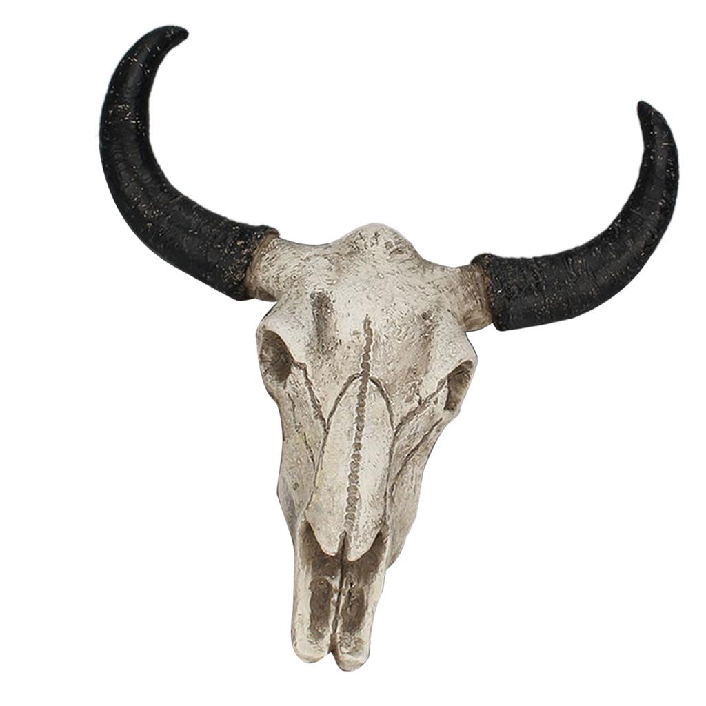 Resin Animal Head Wall Mount, Hanging Wall Sculpture Home Decor,Bull Head