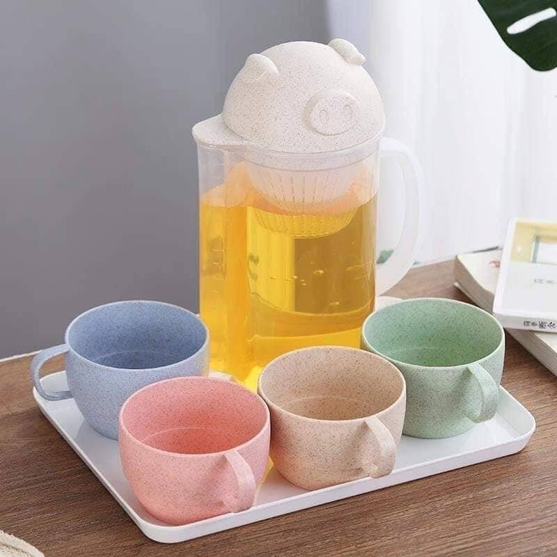 BỘ BÌNH NƯỚC KÈM 4 CỐC NHỰA LÚA MẠCH
