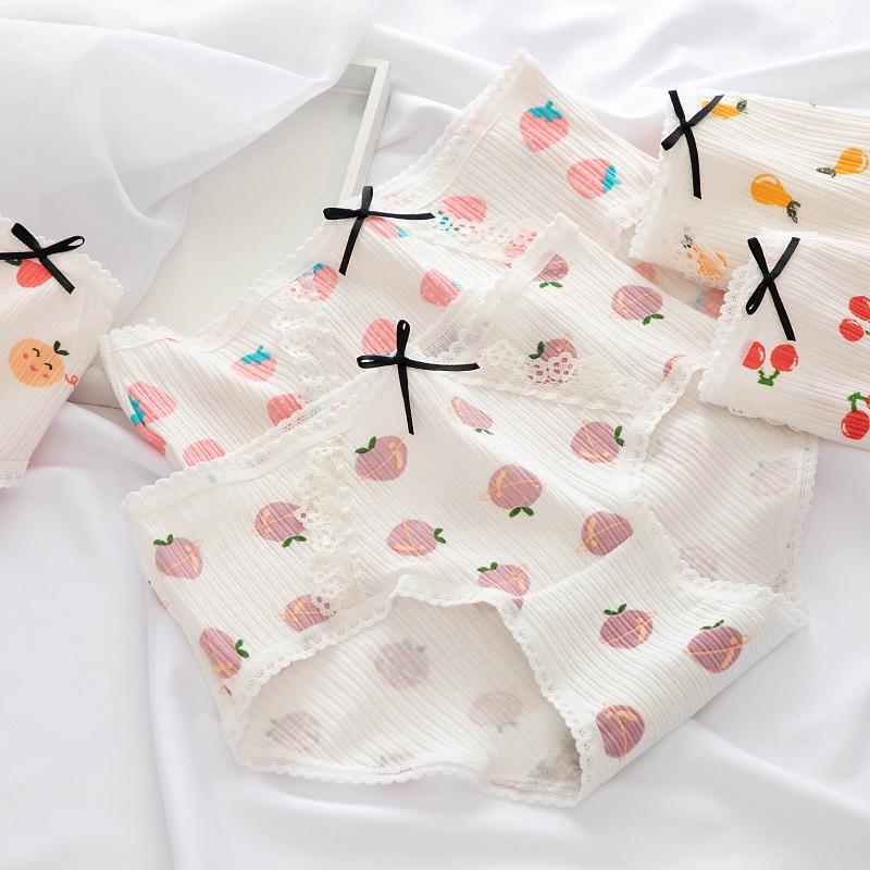 Quần lót nữ cotton kháng khuẩn họa tiết hoa quả dễ thương QLN024