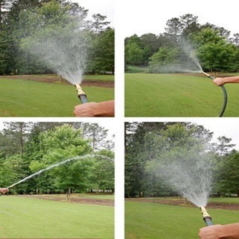 Đầu vòi xịt tăng áp mini bằng đồng phun nước rửa xe, tưới cây tăng áp đa năng có đai siết ống đi kèm 206587 TL