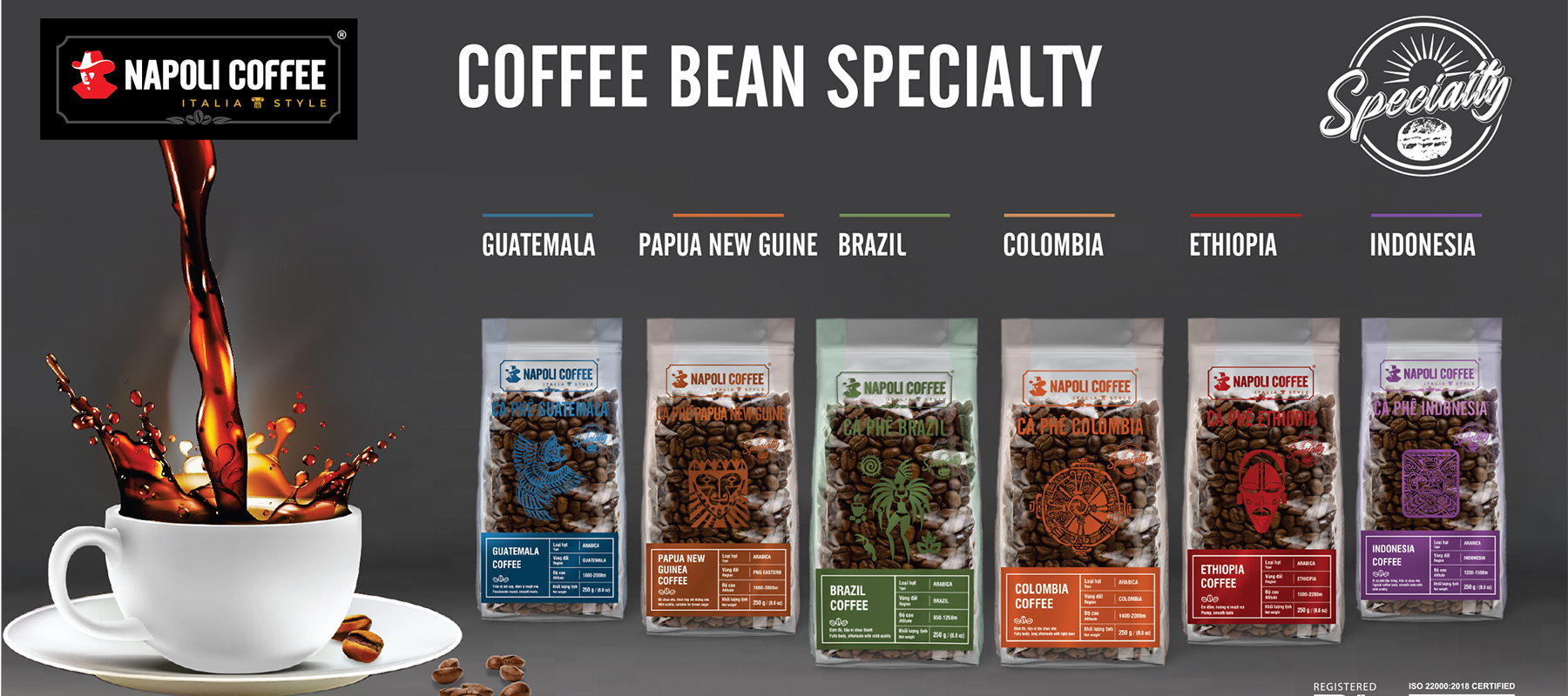Cà phê Arabica GUATEMALA - Chua Thanh Hương Nhiệt Đới - Rang Nguyên Hạt Nhập Khẩu - Pha Máy/Phin Cao Cấp 250g/túi