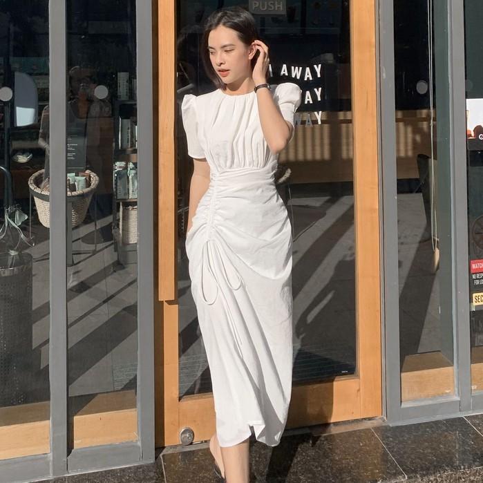 Đầm Dáng Dài Tay Phồng Rút Dây Eo ChấT Liệu Linen CO EM Thiết Kế Cao Cấp Phù Hợp Mọi Lúc Mọi Nơi