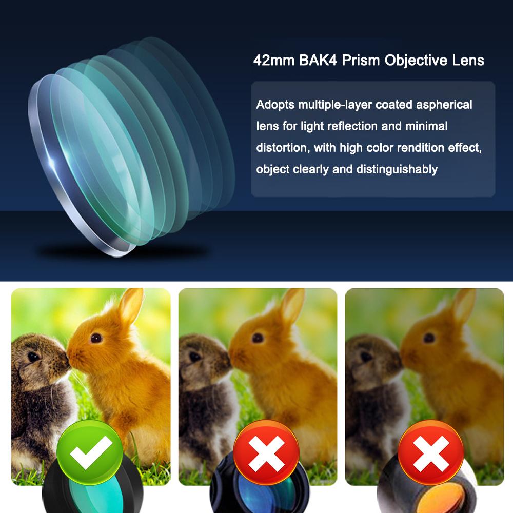 Handheld Portable Binoculars Telescopes 10X Magnify Powerful Binoculars Outdoor Sports Huntings Travelling Boating Birds Watching Waterproof Telescopes