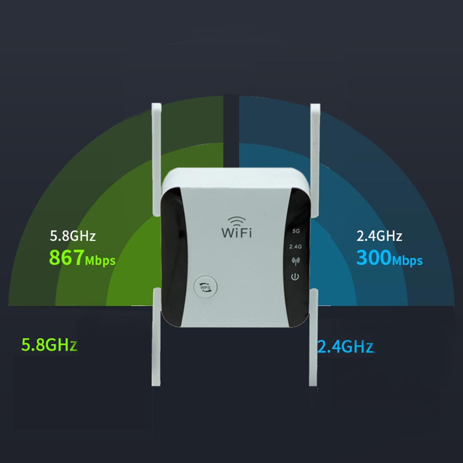 1200Mbps WiFi Extender Repeater 5G 2.4G Dual Band for Home