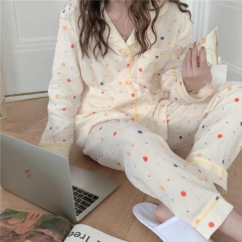 Bộ Ngủ Pyjama Nữ - Bộ Mặc Nhà Chất Cotton 100% Form Đẹp Hàng Chuẩn