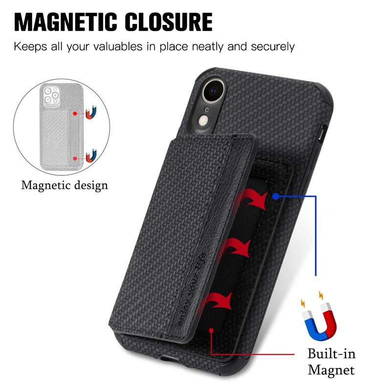 Ốp điện thoại TPU mềm họa tiết dệt thoi có ngăn đựng thẻ cho iPhone 7 Plus 8 Plus SE X XR XS MAX