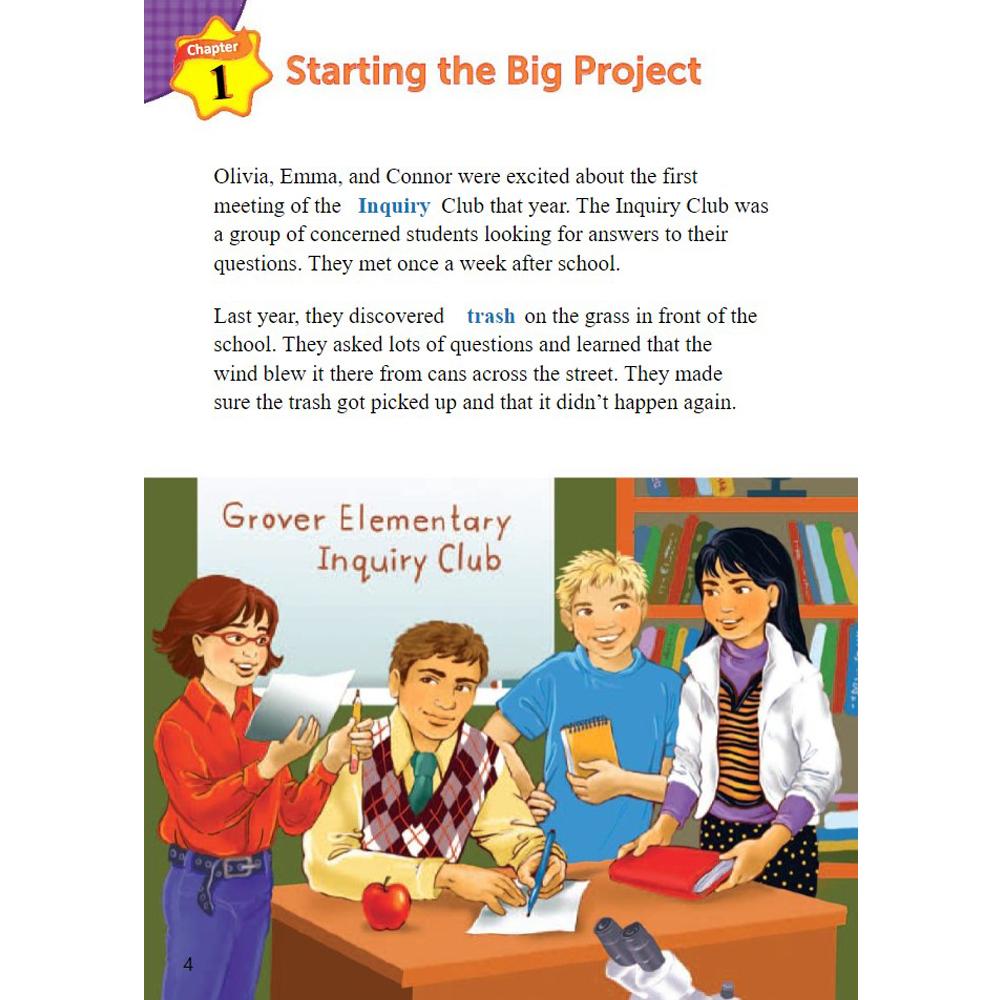 [Compass Reading Level 7-5] The Inquiry Club's Big Project - Leveled Reader with Downloadable Audio Free - Sách chuẩn nhập khẩu từ NXB Compass