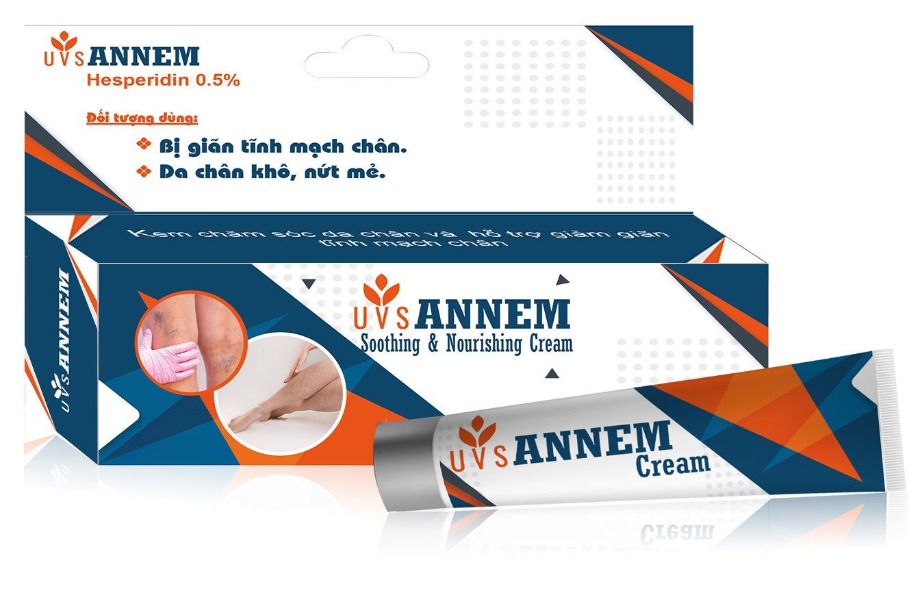 UVS ANNEM Kem giúp giảm suy giãn tĩnh mạch chân. Kem dưỡng da chân, giúp da mịn màng, dưỡng ẩm và giúp dịu da.