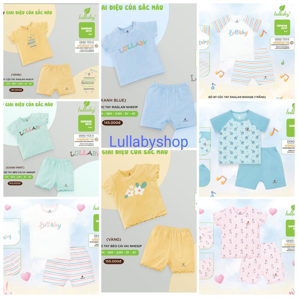 Bộ cộc tay Lullaby, bộ cài vai peptit bé trai, bé gái 0-4 tuổi cao cấp