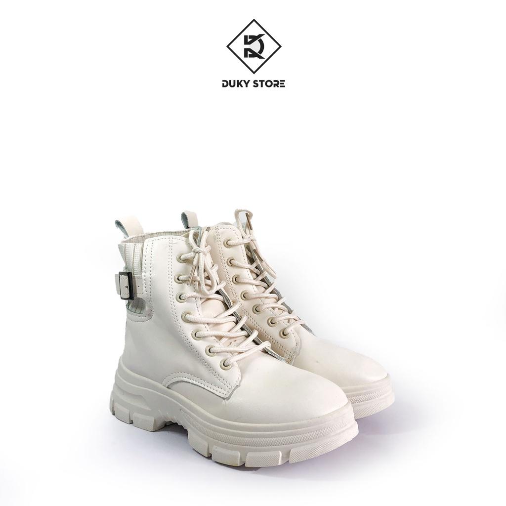 Boot ulzzang khuy viền dây chun đế cao xinh xắn hàng có sẵn - Duky Store