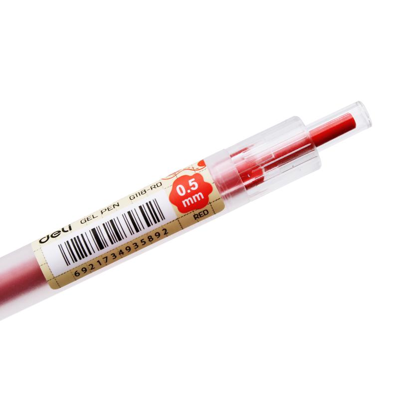 Bút Gel 0.5 mm - Deli EG118-RD - Mực Đỏ