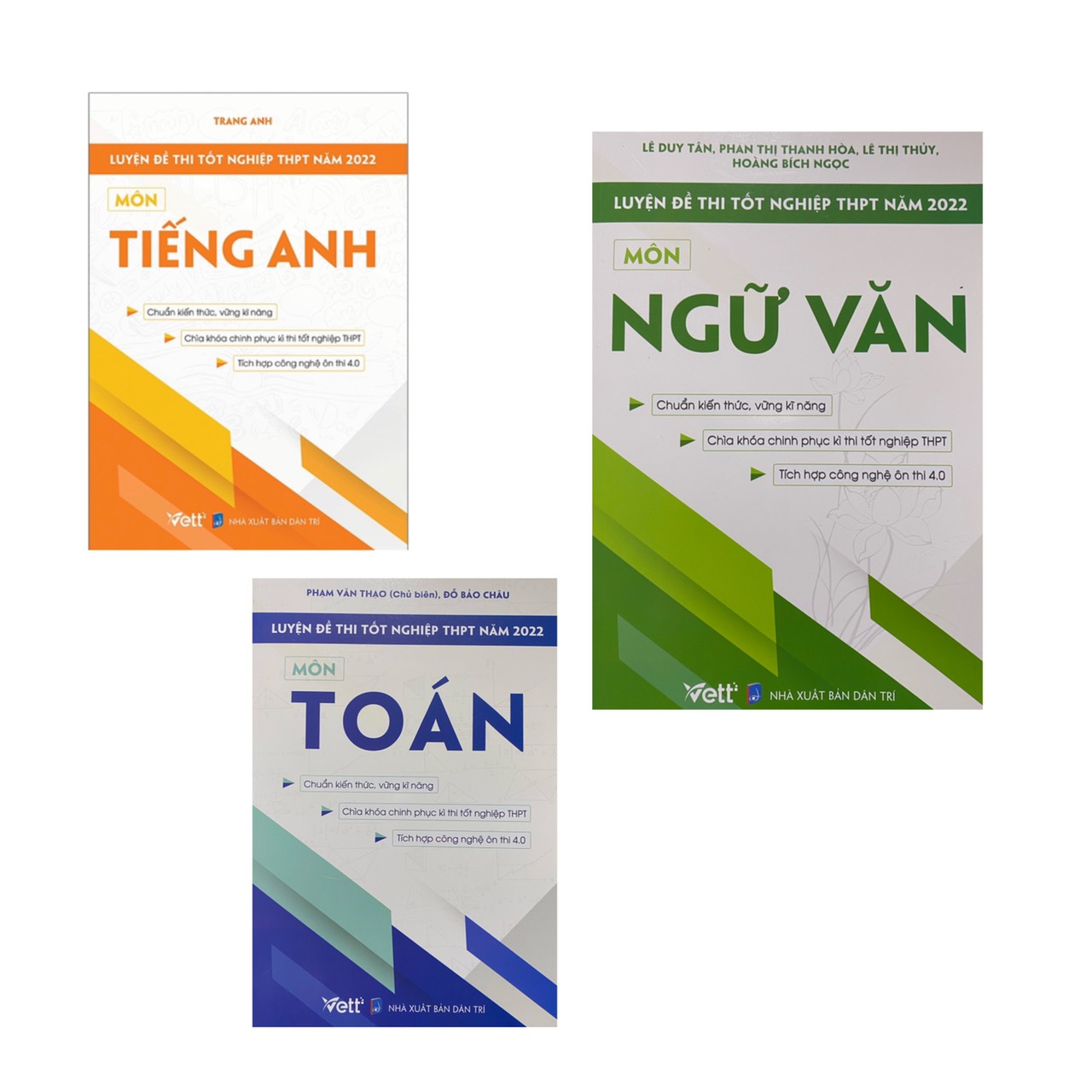 Combo Luyện đề thi tốt nghiệp THPT năm 2022 bài thi Toán + Ngữ Văn + tiếng anh