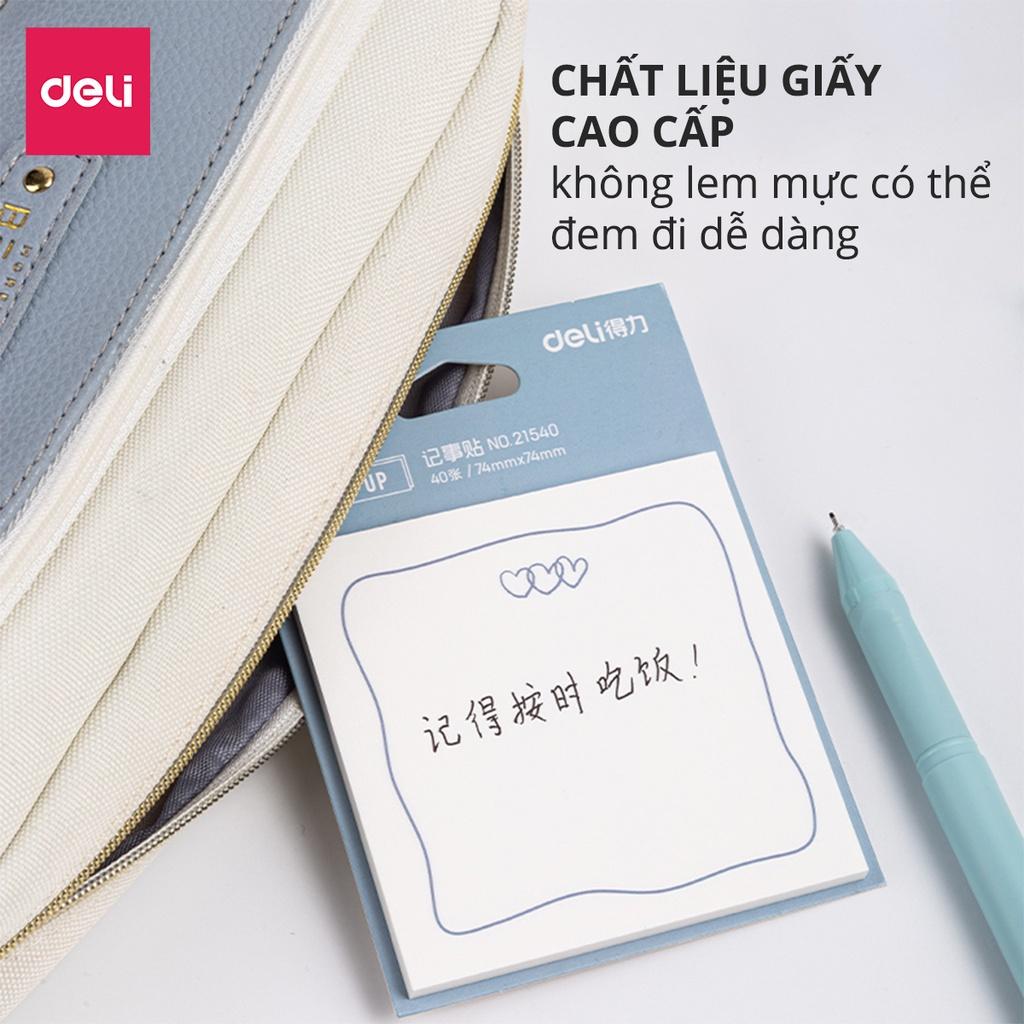 Giấy nhớ giấy nhắn hình ngộ nghĩnh Deli - giấy note ghi chú - 1 tệp màu ngẫu nhiên - 21540