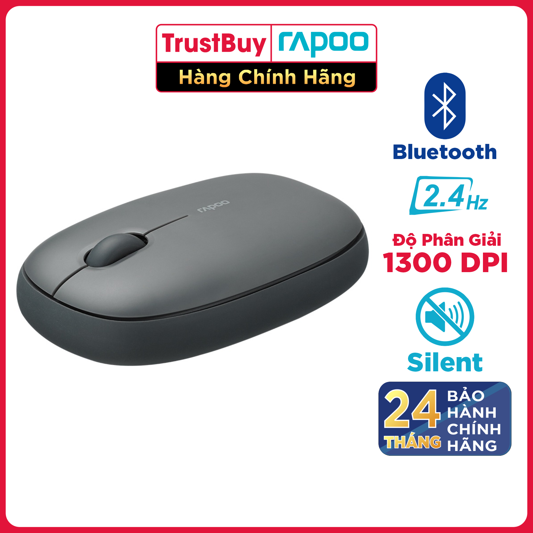 Chuột Không Dây Silent Wireless Và Bluetooth RAPOO M650 - Hàng chính hãng