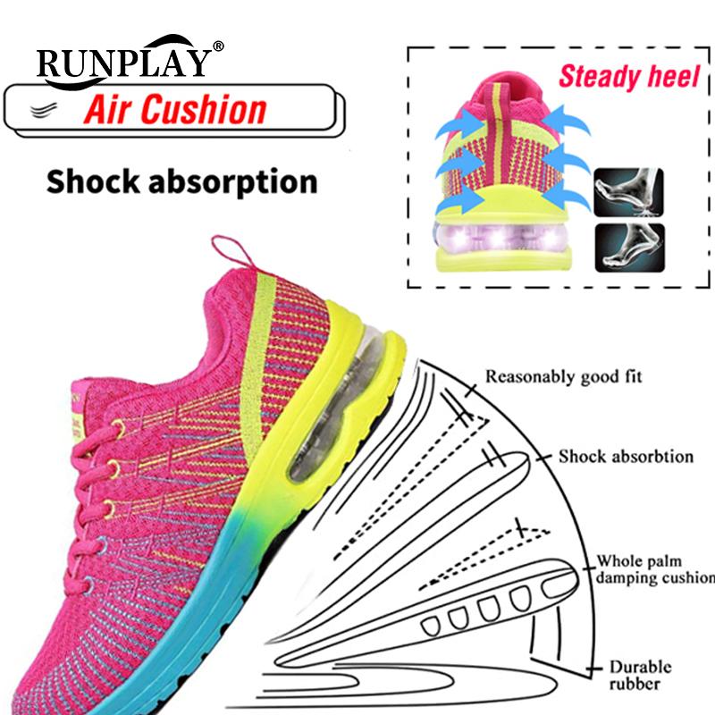 Giày tennis phụ nữ có đệm 4cm tăng giày thể thao lưới cho tập thể dục giày đi bộ nữ thoáng khí đi bộ Color: Purple tennis shoes Shoe Size: 8.5