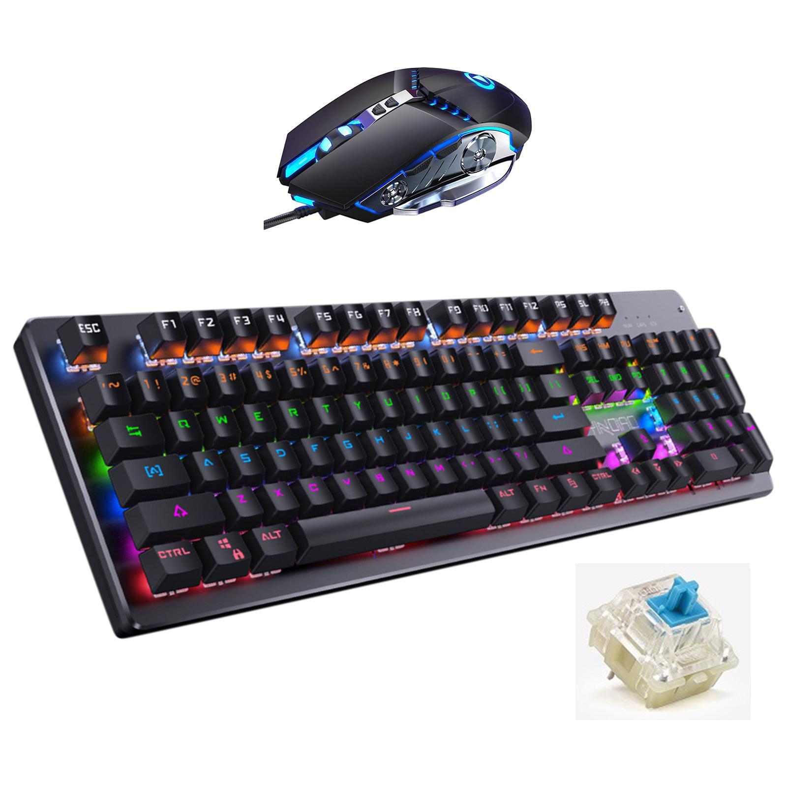 Wired and Mouse Combo Mouse for Windows PC Computer Set A Blue switch